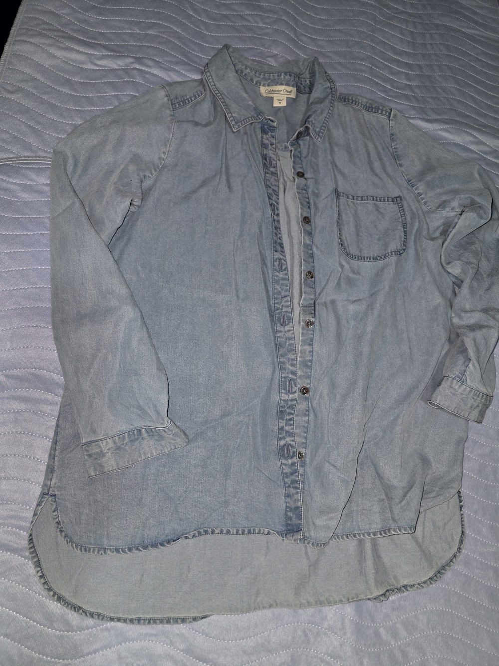 Light Wash Denim Button-Up Shirt